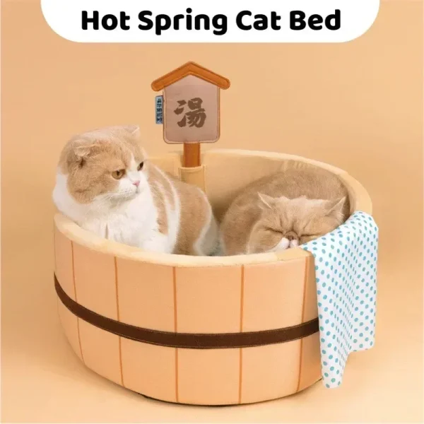 Korean Style Hot Spring Pool Cat Bed Bathtub Shape Dog House Detachable Small Pet Basket Basin Cozy Cat Nest Mat - Image 3