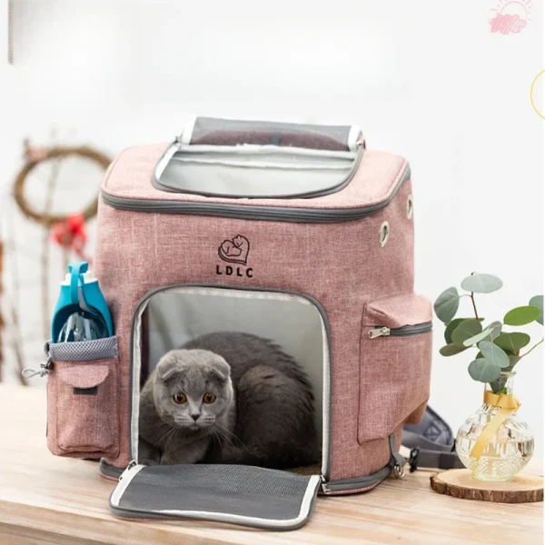 Pet Backpack Dog Outdoor Bag Breathable Cat Bag Travel Pet Portable Foldable Large Capacity Teddy Dog Bag Pet Specific Backpack - Image 4