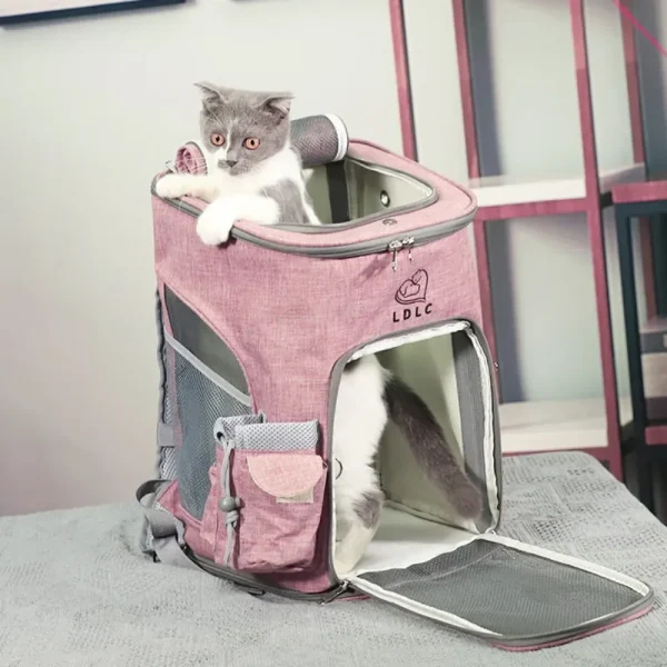 Pet Backpack Dog Outdoor Bag Breathable Cat Bag Travel Pet Portable Foldable Large Capacity Teddy Dog Bag Pet Specific Backpack - Image 3