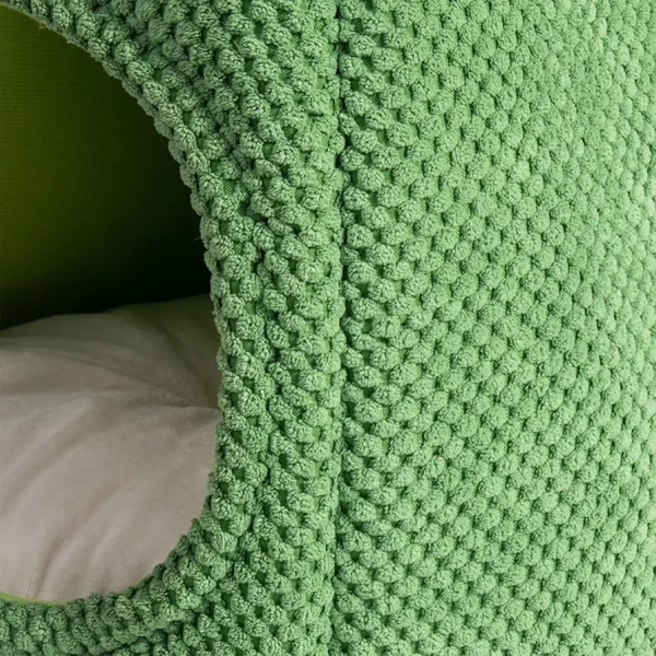 Cute Cactus Cat Bed Tent Cave with Removable & Washable Cushion Pillow, Soft Pet Cave for Adult Cats & Kittens (Green) - Image 4