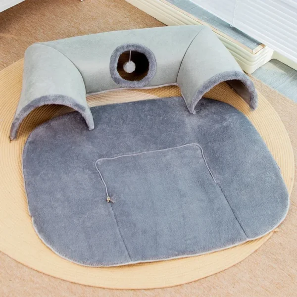 3-in-1 Cozy Cat Tunnel Bed Play Mat Warm Nest With Non-Slip Bottom for Small to Medium Cats Dog Rabbits Home Pet Kennel Products - Image 5