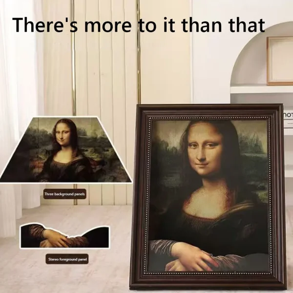 Mona Lisa Cat Nest Oil Painting Cat Bed Multi-Function Art Frame Cat House Mona Lisa Cat Cave Pet Supplies - Image 2