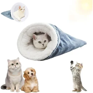 Cat Winter Sleeping Bag, New Cat Sleeping Bag, Soft Plush Large Cat Nest Bed, Warm Pet Mat Cat Bed for Indoor Cats and Small Dog