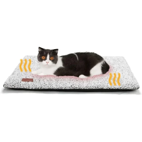 Self Warming Cat Bed Self Heating Cat Dog Mat 24 x 18 inch Extra Warm Thermal Pet Pad for Indoor Outdoor Pets with Removable Cov