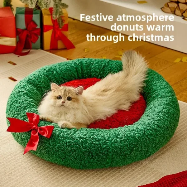 Winter Warm Cat Nest Deep Sleep Semi Closed New Christmas Cat Nest Dog Nest Warm Bed