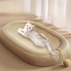 Cat Scratching Board Sisal Fabric Oval Shape Extra Large Cat Claw Board Basin Cats Nest Breathable Wear-resistant Pet Supplies