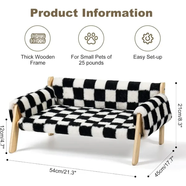 Cat Couch, Pet Sofa for Indoor Cats, with Removable Mattress Cover, Hammock for Kitty & Small Puppy (Light Grey) - Image 2