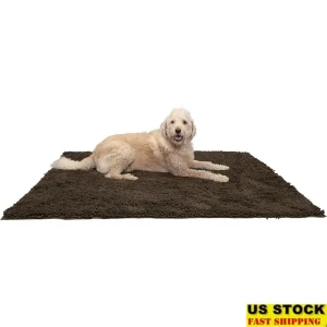 Highly Absorbent Dog Door Mat Muddy Paws Washable Non-Slip Chenille Rug Multi-Purpose Pet Floor Mat Entryway and Kitchen