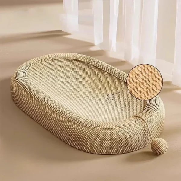 Cat Scratching Board Sisal Fabric Oval Shape Extra Large Cat Claw Board Basin Cats Nest Breathable Wear-resistant Pet Supplies - Image 4