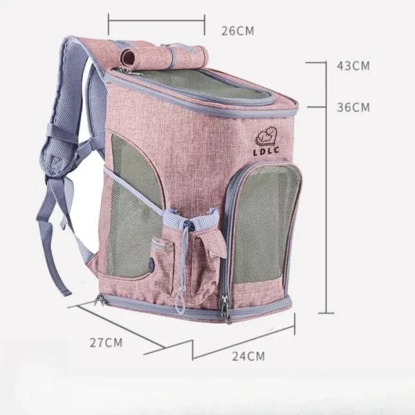 Pet Backpack Dog Outdoor Bag Breathable Cat Bag Travel Pet Portable Foldable Large Capacity Teddy Dog Bag Pet Specific Backpack - Image 6