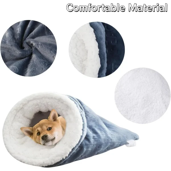 Cat Winter Sleeping Bag, New Cat Sleeping Bag, Soft Plush Large Cat Nest Bed, Warm Pet Mat Cat Bed for Indoor Cats and Small Dog - Image 3