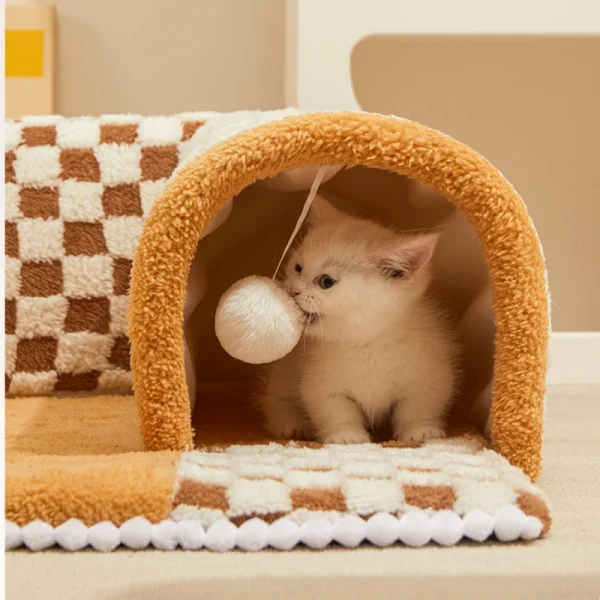 New Cat Nest Cat Tunnel Winter Warm Closed Removable and Washable Cat Shelter House Winter Pet Safe House Home Pet Supplies - Image 5