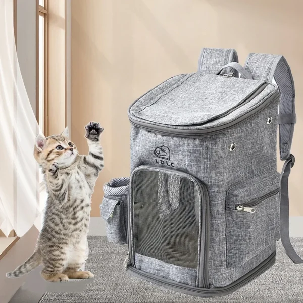 Pet Backpack Dog Outdoor Bag Breathable Cat Bag Travel Pet Portable Foldable Large Capacity Teddy Dog Bag Pet Specific Backpack - Image 2