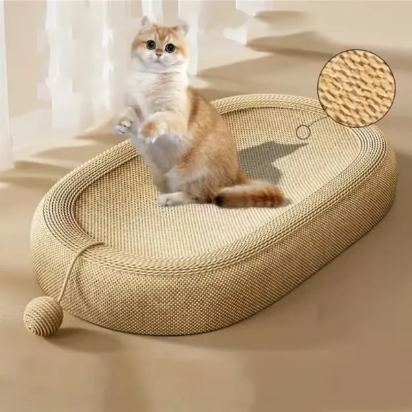 Cat Scratching Board Sisal Fabric Oval Shape Extra Large Cat Claw Board Basin Cats Nest Breathable Wear-resistant Pet Supplies - Image 3
